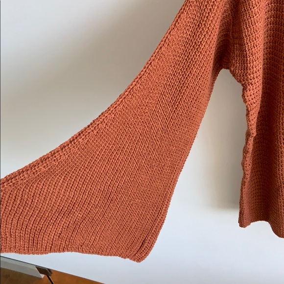 Winter Clearance! Rust Bell Sleeve Knit Sweater - Picture 6 of 7